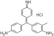 CAS # 632-99-5, Basic Violet 14, Basic Fuchsin, C.I. 42510, Rosaniline chloride, (4-(4-Aminophenyl)(4-iminocyclohexa-2,5-dienylidene)methyl)-2-methylaniline hydrochloride
