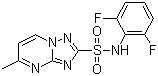 CAS # 98967-40-9, Flumetsulam, N-(2,6-Difluorophenyl)-5-methyl-1,2,4-triazol[1,5-a]pyrimidine-2-sulfonamide