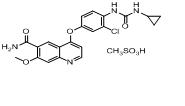 4-[3-chloro-4-(N'-cyclopropylureido)phenoxy]-7-methoxyquinoline-6-carboxamide mesylate