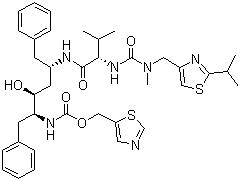 CAS # 155213-67-5, Ritonavir, 1,3-Thiazol-5-ylmethyl N-[(2S,3S,5R)-3-hydroxy-5-[[(2S)-3-methyl-2-[[methyl-[(2-propan-2-yl-1,3-thiazol-4-yl)methyl]carbamoyl]amino]butanoyl]amino]-1,6-diphenyl-hexan-2-yl]carbamate