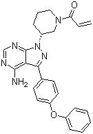 CAS 登录号：936563-96-1, PCI-32765, 1-[(3R)-3-[4-氨基-3-(4-苯氧基苯基)-1H-吡唑并[3,4-d]嘧啶-1-基]-1-哌啶基]-2-丙烯-1-酮