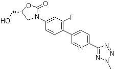 CAS 登录号：856866-72-3, 3-[3-氟-4-[6-(2-甲基-2H-四唑-5-基)-3-吡啶基]苯基]-5-(羟基甲基)-2-恶唑烷酮