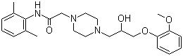 CAS 登录号：95635-55-5 (142387-99-3), 雷诺嗪, N-(2,6-二甲基苯基)-4-[2-羟基-3-(2-甲氧苯氧基)丙基]-1-哌嗪乙酰胺