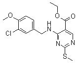 CAS 登录号：330785-81-4, 4-[[(3-氯-4-甲氧基苯基)甲基]氨基]-2-甲硫基-5-嘧啶羧酸乙酯