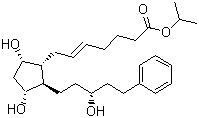 CAS 登录号：130209-82-4, 拉坦前列腺素, 7-[3,5-二羟基-2-(3-羟基-5-苯基戊基)-环戊烷]庚-5-烯酸异丙酯