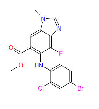 5-((4-溴-2-氯苯基)氨基)-4-氟-1-甲基-1H-苯并[D]咪唑-6-羧酸甲酯 606144-02-9