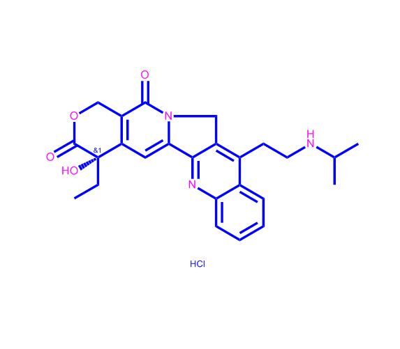 (S)-4-乙基-4-羟基-11-(2-(异丙基氨基)乙基)-1H-吡喃并[3',4':6,7]吲哚并[1-2,b]喹啉-3,14((4H,12H)-二酮盐酸盐213819-48-8