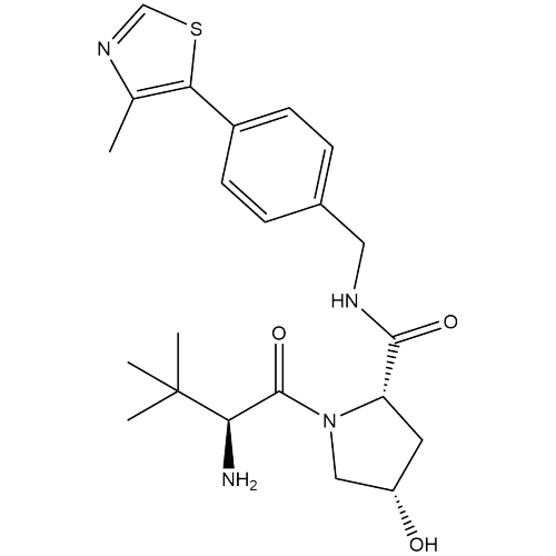 CAS:1797406-78-0 | 分子式：C22H30N4O3S |2S,4S-1-[(2S)-2-氨基-3,3-二甲基丁酰基]-4-羟基-N-[(4-甲基-1,3-噻唑-5-基)苯基)甲基]吡咯烷-2-甲酰胺