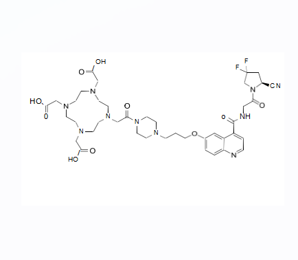 SH-FAPI-4, (S)-N-(2-(2-cyano-4,4-difluoropyrrolidin- 1-yl)-  2-oxoethyl)-6-(3-(4-(3-mercaptopropanoyl)piperazin- 1-  yl)propoxy)quinoline-4-carboxamide