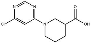 1-(6-클로로-피리미딘-4-일)-피페리딘-3-카르복실산 구조식 이미지