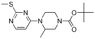 3-Methyl-4-(2-methylsulfanyl-pyrimidin-4-yl)-piperazine-1-carboxylic acid tert-butyl ester 구조식 이미지
