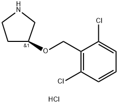 (S)-3-(2,6-Dichloro-benzyloxy)-pyrrolidine hydrochloride 구조식 이미지