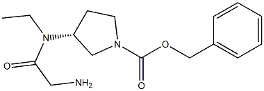 (R)-3-[(2-AMino-acetyl)-ethyl-aMino]-pyrrolidine-1-carboxylic acid benzyl ester 구조식 이미지