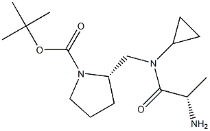 (S)-2-{[((S)-2-AMino-propionyl)-cyclopropyl-aMino]-Methyl}-pyrrolidine-1-carboxylic acid tert-butyl ester 구조식 이미지