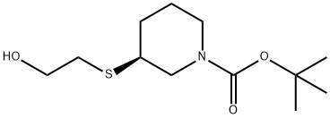 (S)-3-(2-Hydroxy-ethylsulfanyl)-piperidine-1-carboxylic acid tert-butyl ester 구조식 이미지