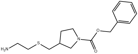 3-(2-AMino-ethylsulfanylMethyl)-pyrrolidine-1-carboxylic acid benzyl ester 구조식 이미지