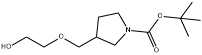 3-(2-Hydroxy-ethoxyMethyl)-pyrrolidine-1-carboxylic acid tert-butyl ester 구조식 이미지