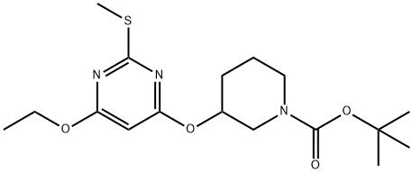 3-(6-에톡시-2-메틸술파닐-피리미딘-4-일옥시)-피페리딘-1-카르복실산tert-부틸에스테르 구조식 이미지