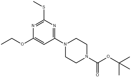 4-(6-Ethoxy-2-Methylsulfanyl-pyriMidin-4-yl)-piperazine-1-carboxylic acid tert-butyl ester Structure