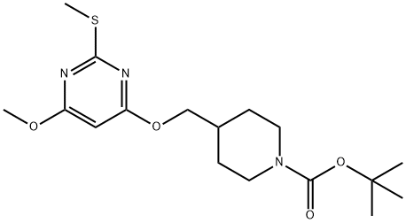 4-(6-Methoxy-2-Methylsulfanyl-pyriMidin-4-yloxyMethyl)-piperidine-1-carboxylic acid tert-butyl ester Structure