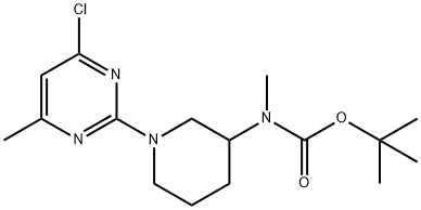 [1-(4-Chloro-6-methyl-pyrimidin-2-yl)-piperidin-3-yl]-methyl-carbamic acid tert-butyl ester Structure