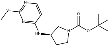 (R)-3-(2-Methylsulfanyl-pyrimidin-4-ylamino)-pyrrolidine-1-carboxylic acid tert-butyl ester 구조식 이미지