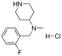 (2-Fluoro-benzyl)-methyl-piperidin-4-yl-amine hydrochloride Structure