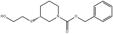 (R)-3-(2-Hydroxy-ethylsulfanyl)-piperidine-1-carboxylic acid benzyl ester 구조식 이미지