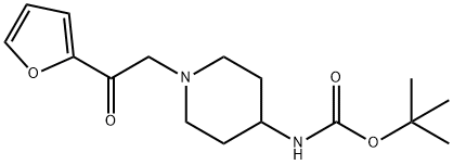 [1-(2-푸란-2-일-2-옥소-에틸)-피페리딘-4-일]-카르바민산tert-부틸에스테르 구조식 이미지