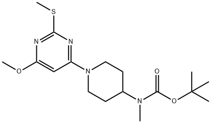 [1-(6-Methoxy-2-Methylsulfanyl-pyriMidin-4-yl)-piperidin-4-yl]-Methyl-carbaMic acid tert-butyl ester Structure