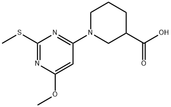 1-(6-Methoxy-2-Methylsulfanyl-pyriMidin-4-yl)-piperidine-3-carboxylic acid Structure