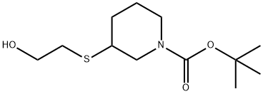 3-(2-Hydroxy-ethylsulfanyl)-piperidine-1-carboxylic acid tert-butyl ester 구조식 이미지