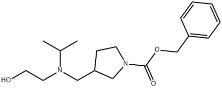 3-{[(2-Hydroxy-ethyl)-isopropyl-aMino]-Methyl}-pyrrolidine-1-carboxylic acid benzyl ester 구조식 이미지