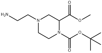 4-(2-AMino-ethyl)-piperazine-1,2-dicarboxylic acid 1-tert-butyl ester 2-Methyl ester 구조식 이미지