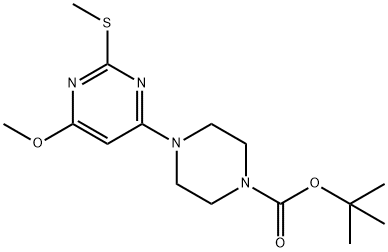 4-(6-Methoxy-2-Methylsulfanyl-pyriMidin-4-yl)-piperazine-1-carboxylic acid tert-butyl ester Structure