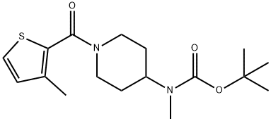 Methyl-[1-(3-methyl-thiophene-2-carbonyl)-piperidin-4-yl]-carbamic acid tert-butyl ester Structure