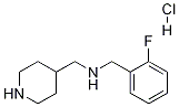 (2-Fluoro-benzyl)-piperidin-4-ylmethyl-amine hydrochloride Structure