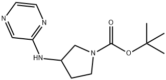 3-(Pyrazin-2-ylamino)-pyrrolidine-1-carboxylic acid tert-butyl ester Structure