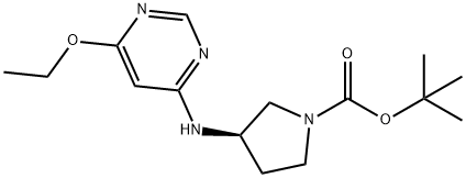 (R)-3-(6-에톡시-피리미딘-4-일라미노)-피롤리딘-1-카르복실산tert-부틸에스테르 구조식 이미지