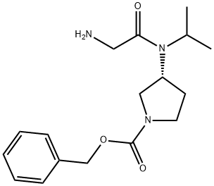 (R)-3-[(2-AMino-acetyl)-isopropyl-aMino]-pyrrolidine-1-carboxylic acid benzyl ester 구조식 이미지