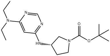 (S)-3-(6-DiethylaMino-pyriMidin-4-ylaMino)-pyrrolidine-1-carboxylic acid tert-butyl ester Structure