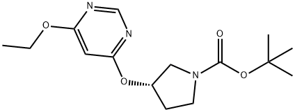 (S)-3-(6-Ethoxy-pyriMidin-4-yloxy)-pyrrolidine-1-carboxylic acid tert-butyl ester 구조식 이미지
