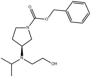(S)-3-[(2-Hydroxy-ethyl)-isopropyl-aMino]-pyrrolidine-1-carboxylic acid benzyl ester Structure