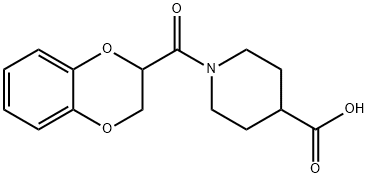 1-(2,3-Dihydro-benzo[1,4]dioxine-2-carbonyl)-piperidine-4-carboxylic acid Structure