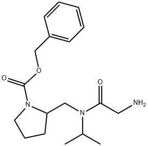 2-{[(2-AMino-acetyl)-isopropyl-aMino]-Methyl}-pyrrolidine-1-carboxylic acid benzyl ester 구조식 이미지