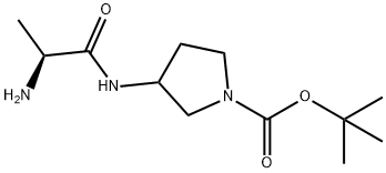 3-((S)-2-AMino-propionylaMino)-pyrrolidine-1-carboxylic acid tert-butyl ester 구조식 이미지