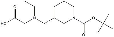 3-[(CarboxyMethyl-ethyl-aMino)-Methyl]-piperidine-1-carboxylic acid tert-butyl ester 구조식 이미지