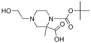 4-(2-Hydroxy-ethyl)-piperazine-1,2-dicarboxylic acid 1-tert-butyl ester 2-Methyl ester 구조식 이미지