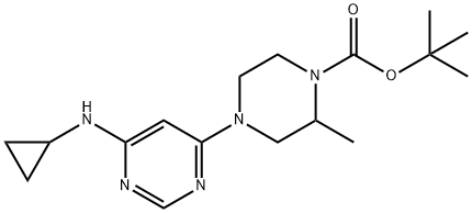 4-(6-시클로프로필라미노-피리미딘-4-일)-2-메틸-피페라진-1-카르복실산tert-부틸에스테르 구조식 이미지