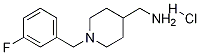 C-[1-(3-Fluoro-benzyl)-piperidin-4-yl]-methylamine hydrochloride 구조식 이미지